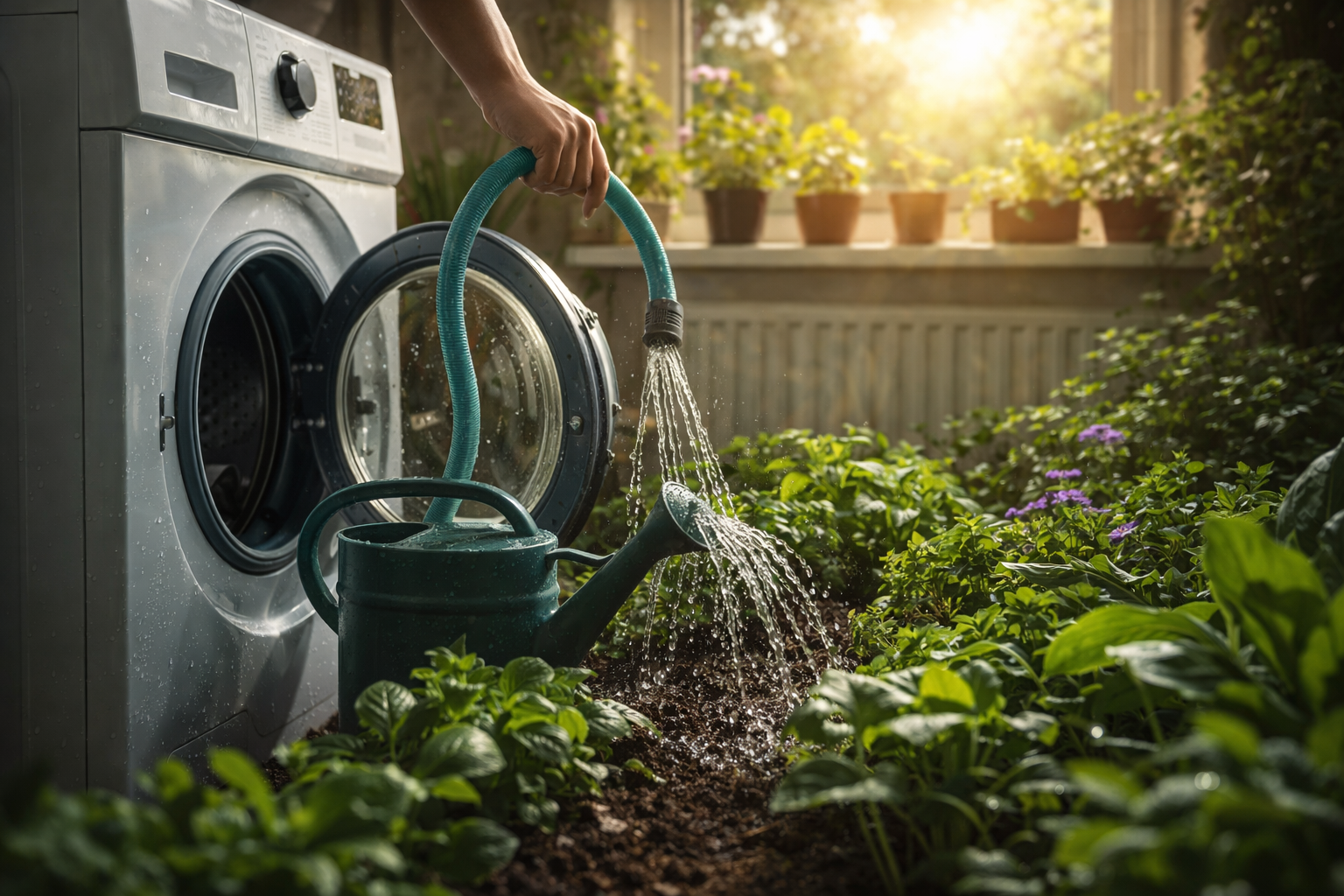 ¿Se puede regar las plantas con el agua de la lavadora?