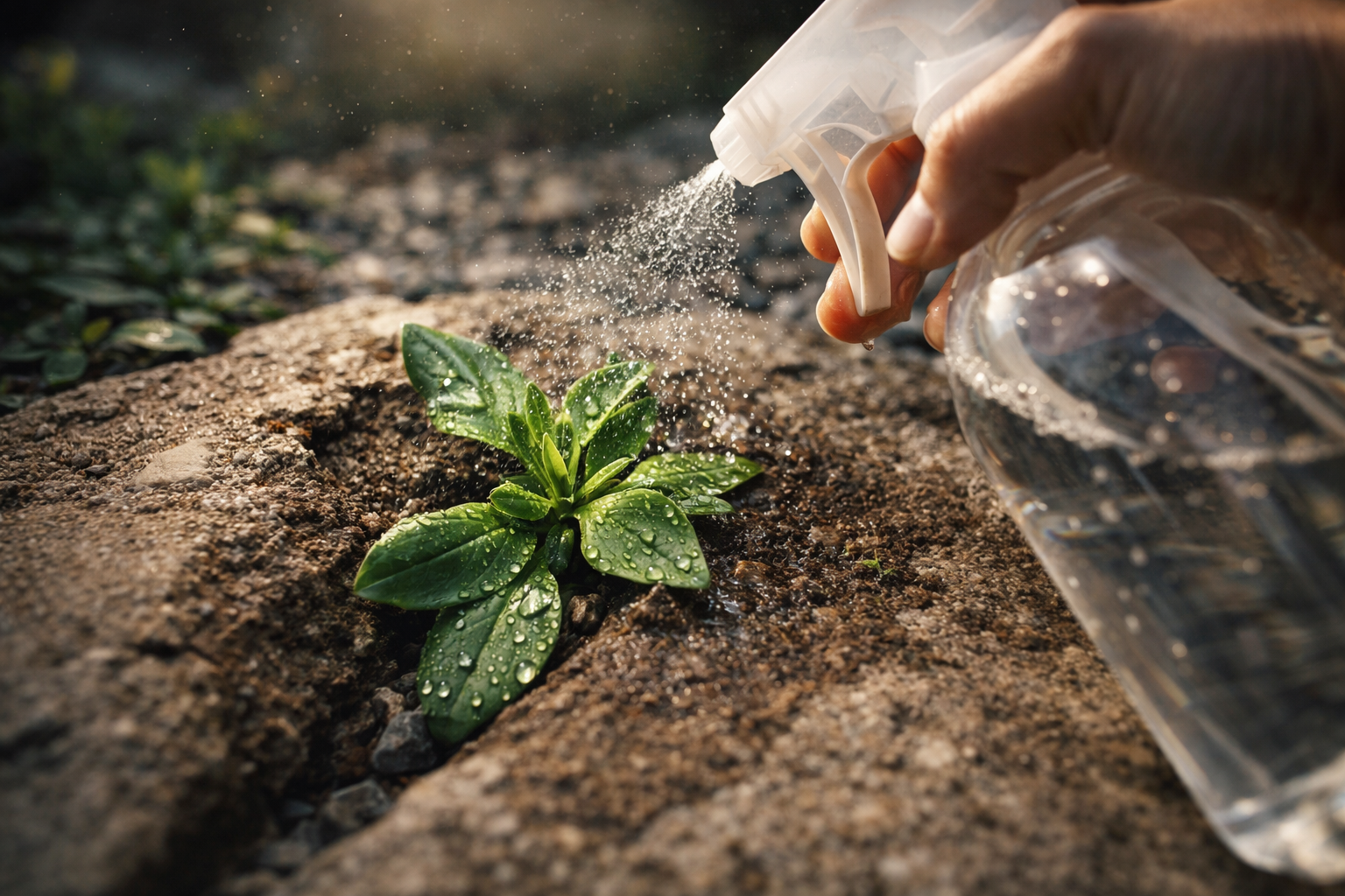 Combina vinagre con dos ingredientes sencillos y económicos para eliminar las malas hierbas al instante