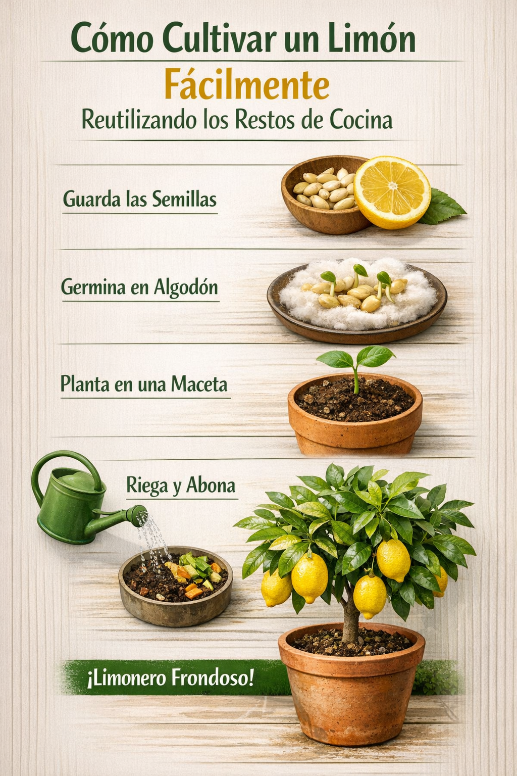 Cómo Cultivar un Limón Fácilmente Reutilizando los Restos de Cocina