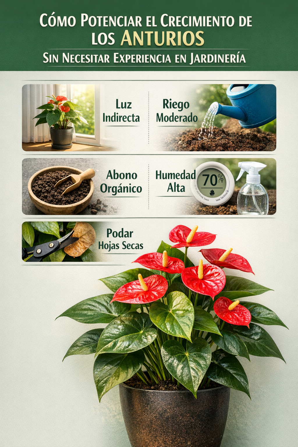 Cómo Potenciar el Crecimiento de los Anturios Sin Necesitar Experiencia en Jardinería