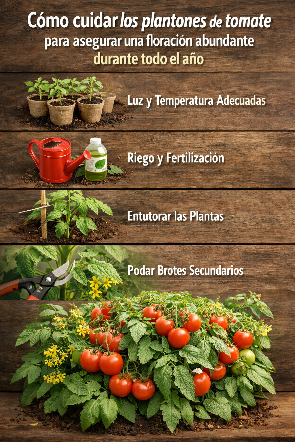 Cómo cuidar los plantones de tomate para asegurar una floración abundante durante todo el año