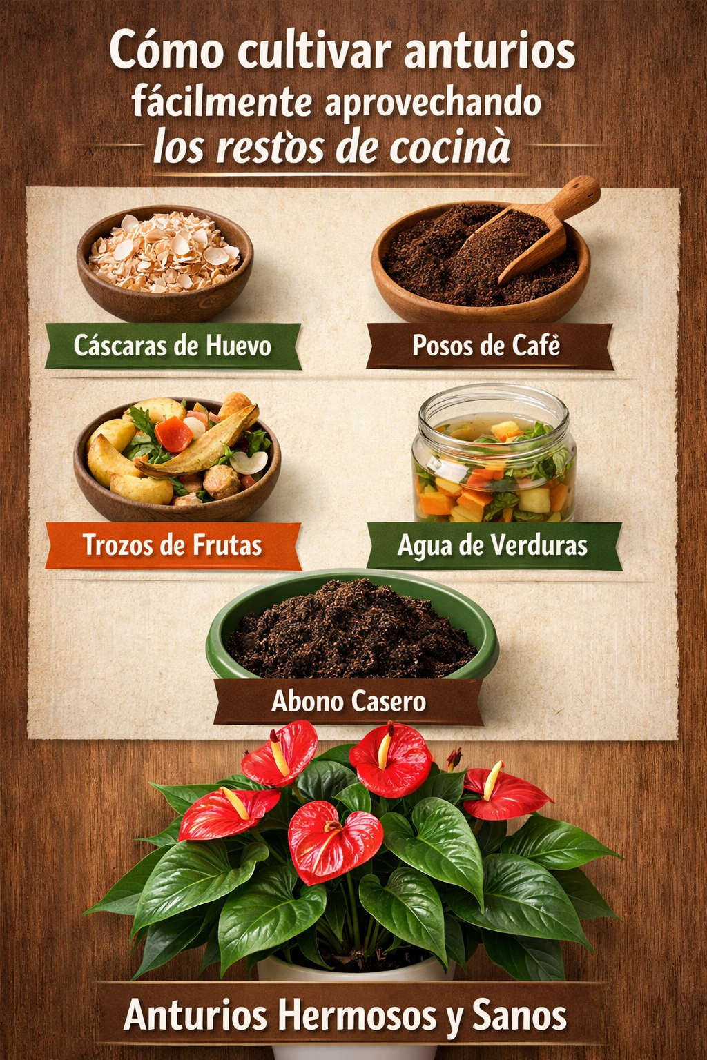 Cómo cultivar anturios fácilmente aprovechando los restos de cocina