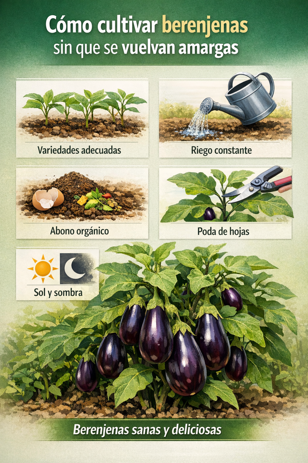 Cómo cultivar berenjenas sin que se vuelvan amargas