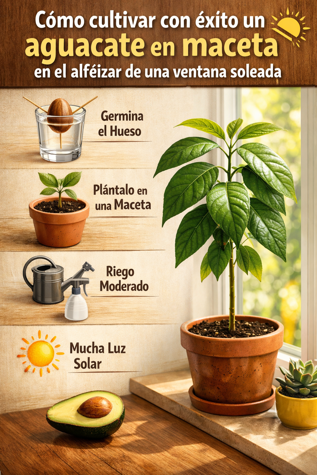 Cómo cultivar con éxito un aguacate en maceta en el alféizar de una ventana soleada