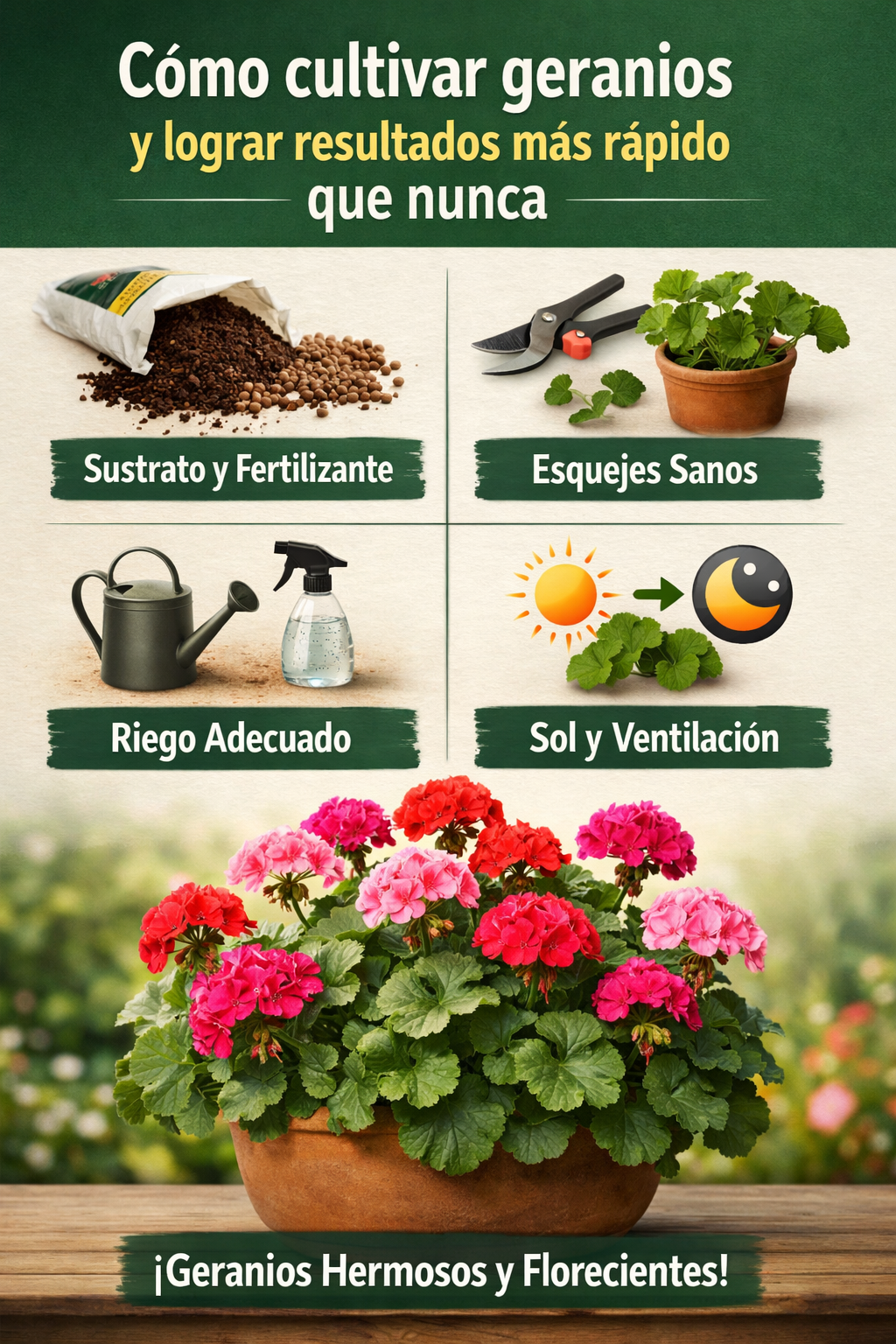 Cómo cultivar geranios y lograr resultados más rápido que nunca