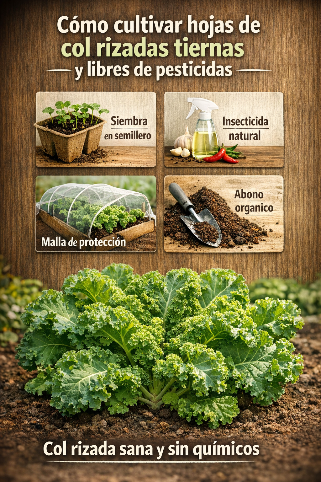 Cómo cultivar hojas de col rizadas tiernas y libres de pesticidas