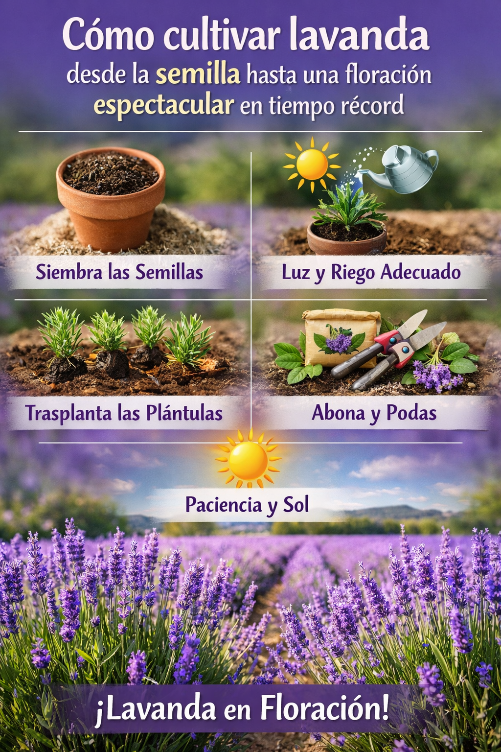 Cómo cultivar lavanda desde la semilla hasta una floración espectacular en tiempo récord