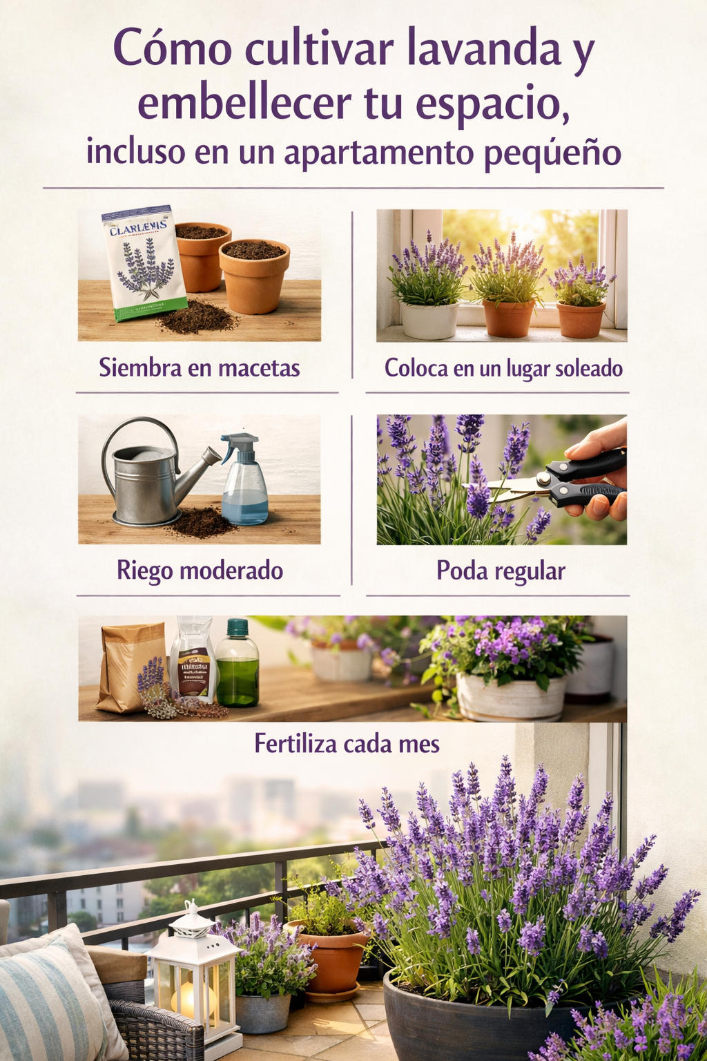 Cómo cultivar lavanda y embellecer tu espacio, incluso en un apartamento pequeño