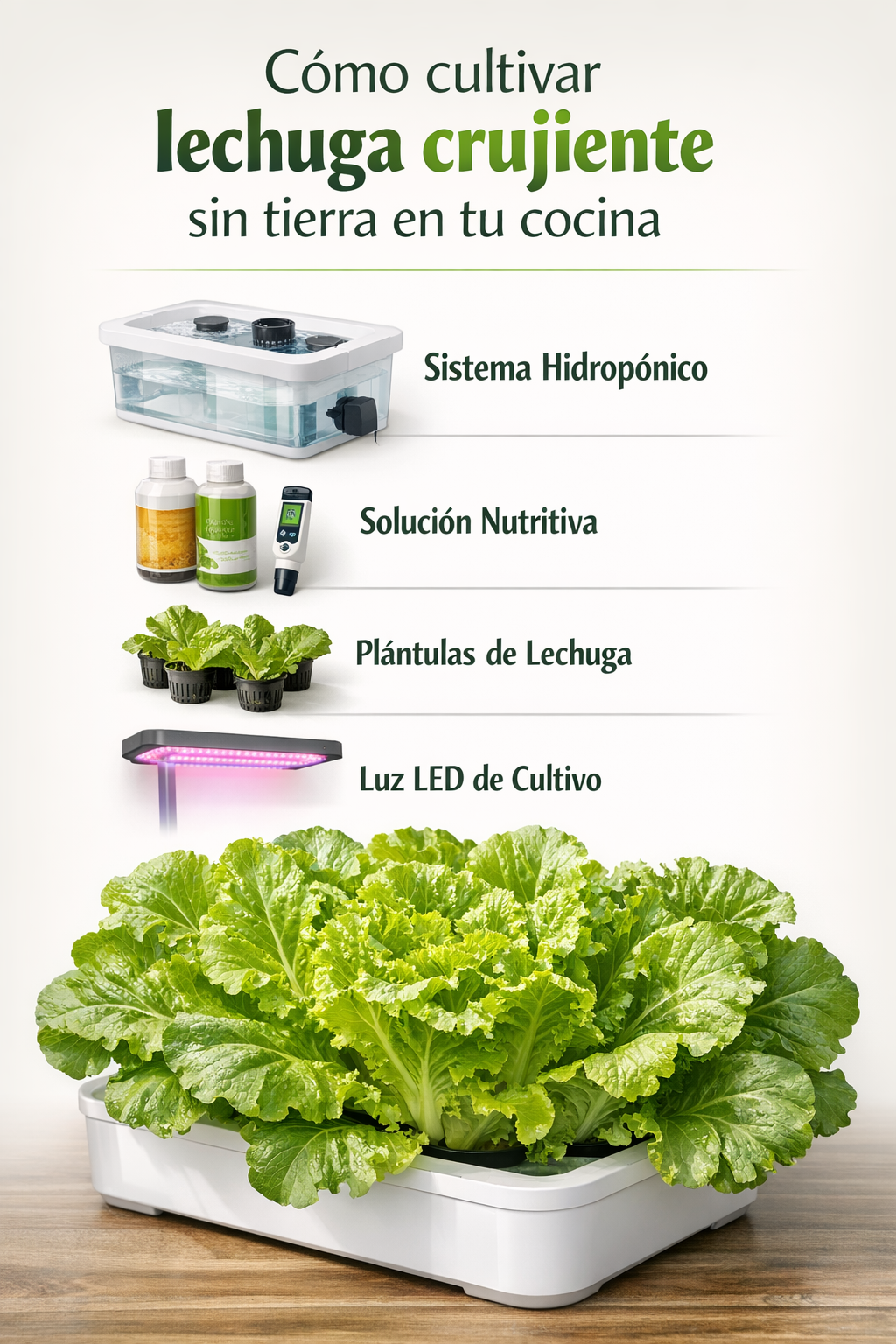 Cómo cultivar lechuga crujiente sin tierra en tu cocina