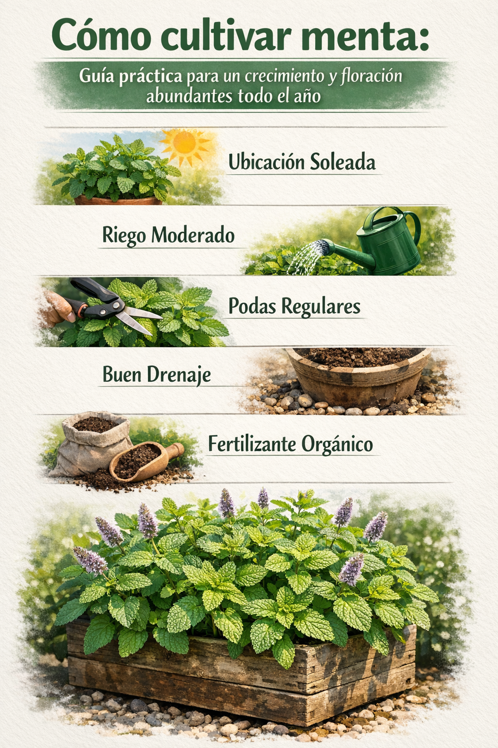 Cómo cultivar menta: guía práctica para un crecimiento y floración abundantes todo el año