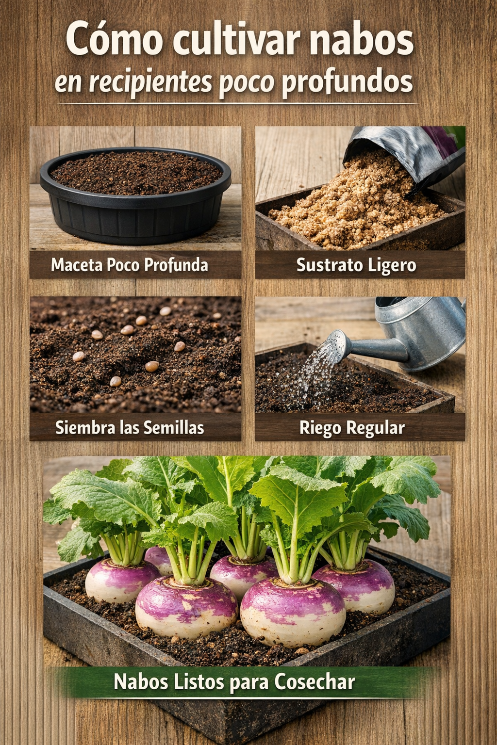 Cómo cultivar nabos en recipientes poco profundos