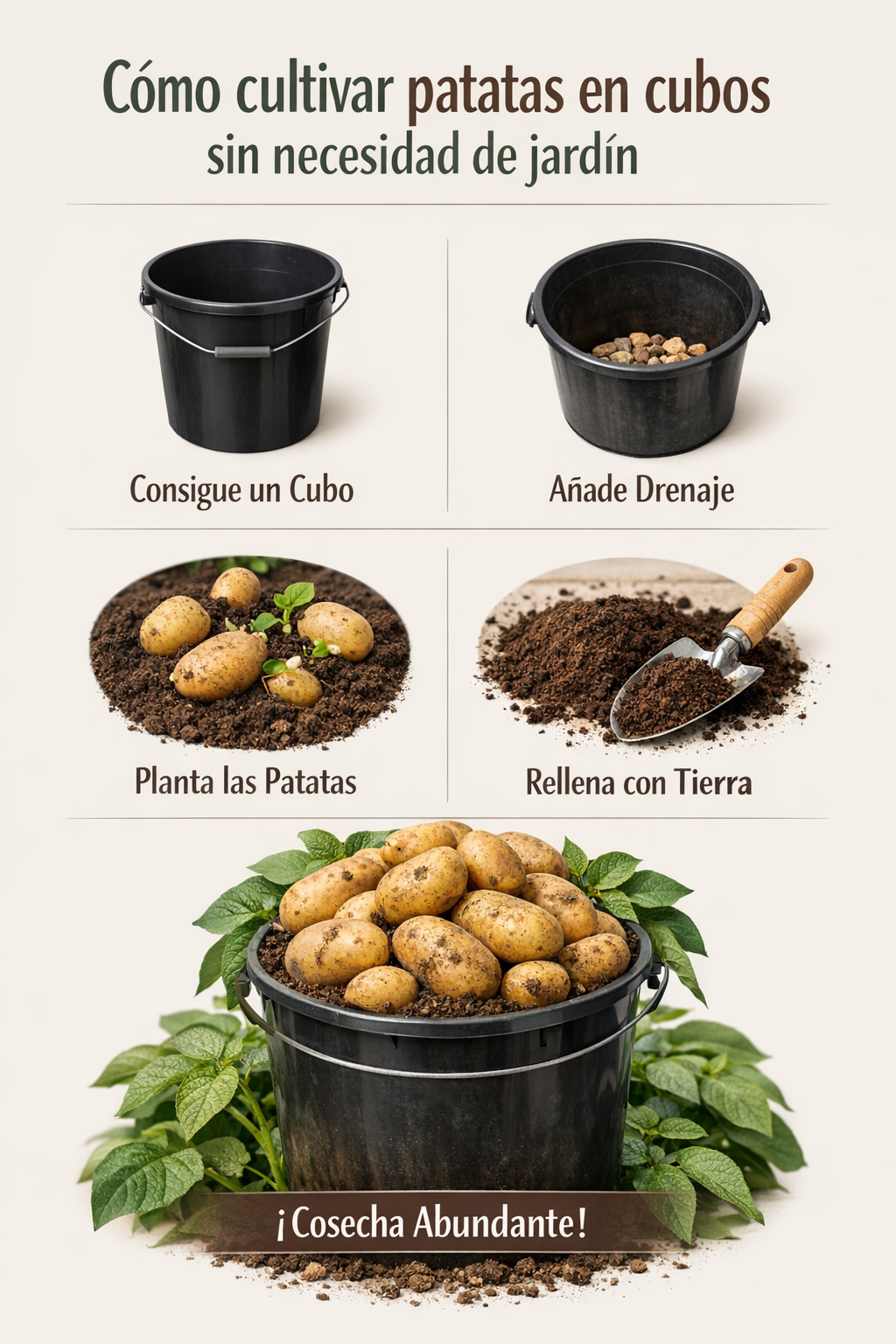 Cómo cultivar patatas en cubos sin necesidad de jardín