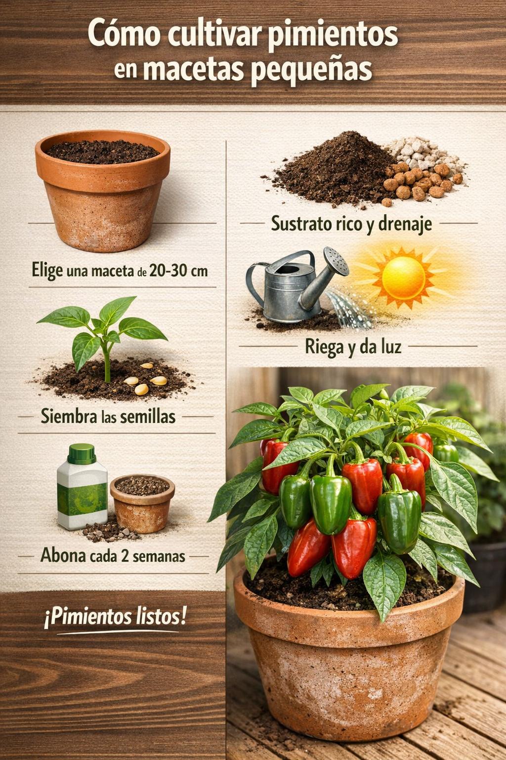 Cómo cultivar pimientos en macetas pequeñas