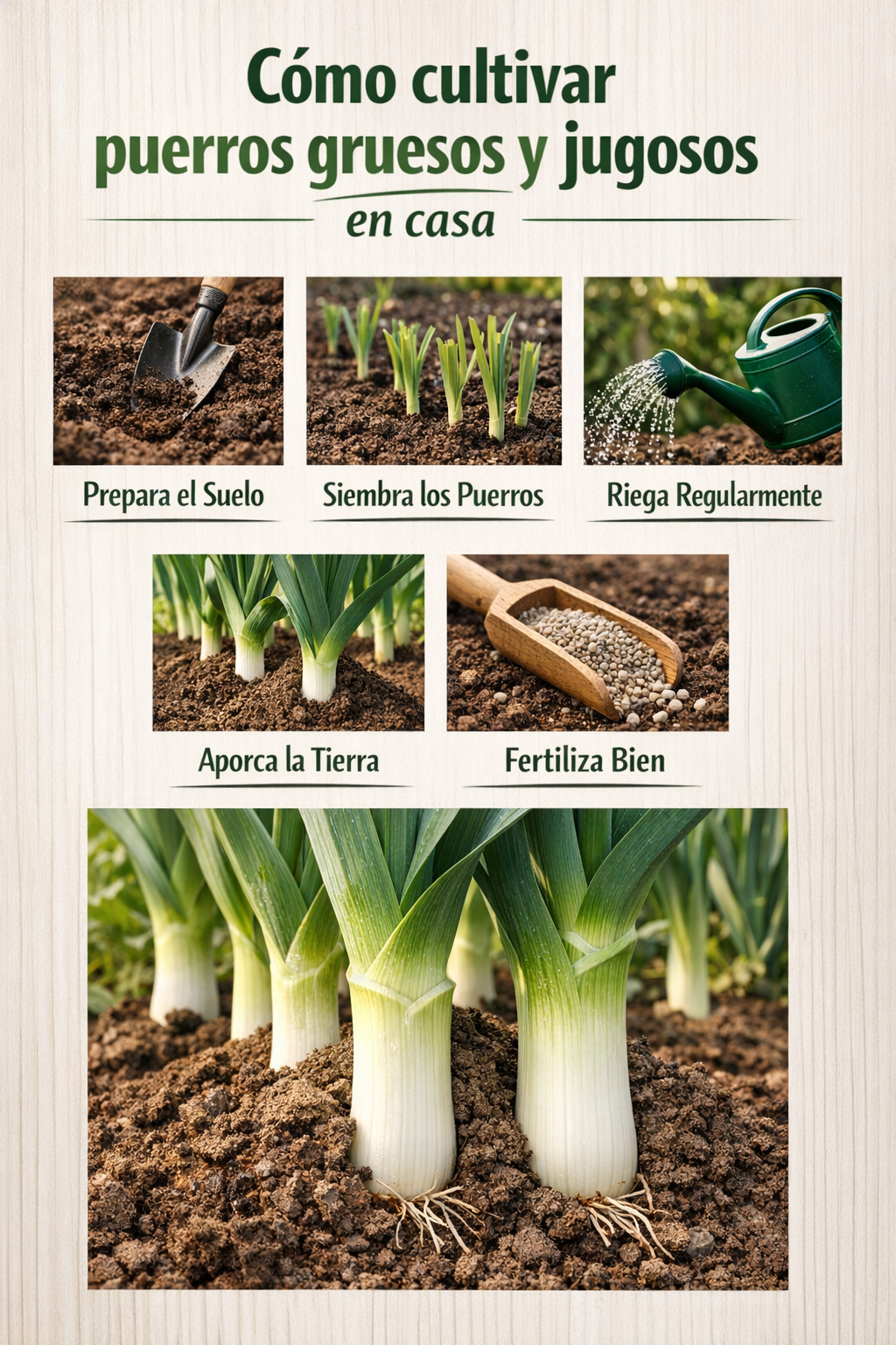 Cómo cultivar puerros gruesos y jugosos en casa