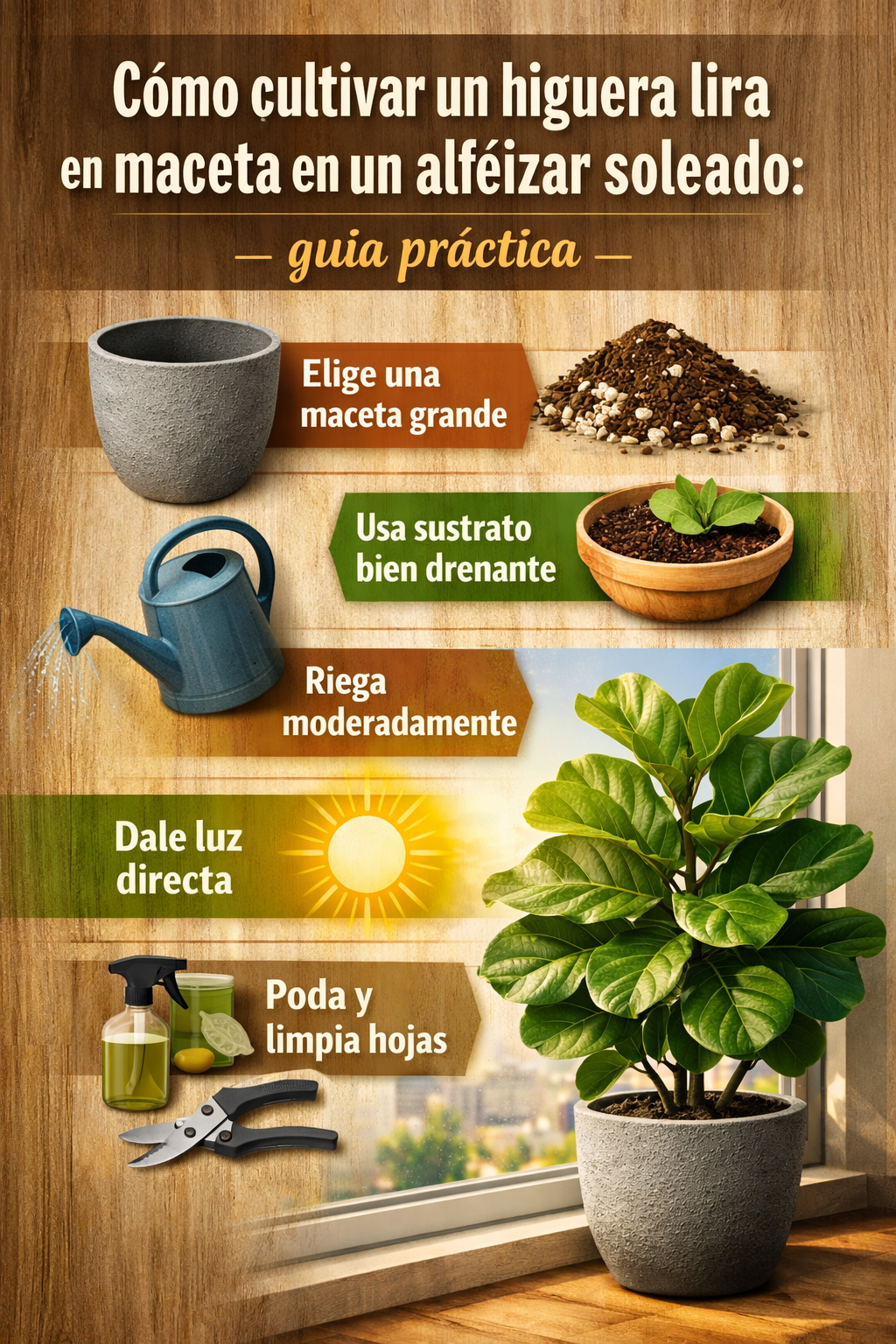 Cómo cultivar un higuera lira en maceta en un alféizar soleado: guía práctica