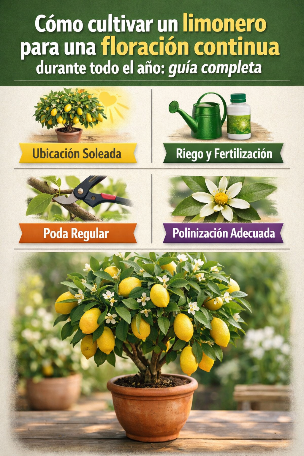 Cómo cultivar un limonero para una floración continua durante todo el año: guía completa