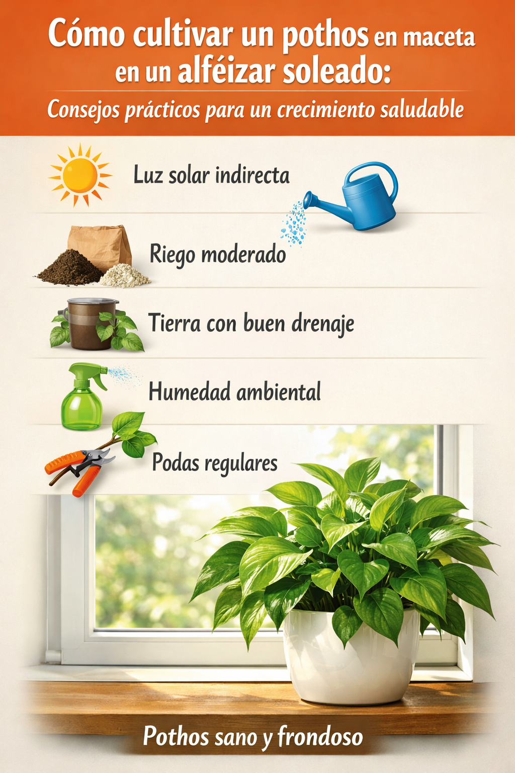Cómo cultivar un pothos en maceta en un alféizar soleado: consejos prácticos para un crecimiento saludable