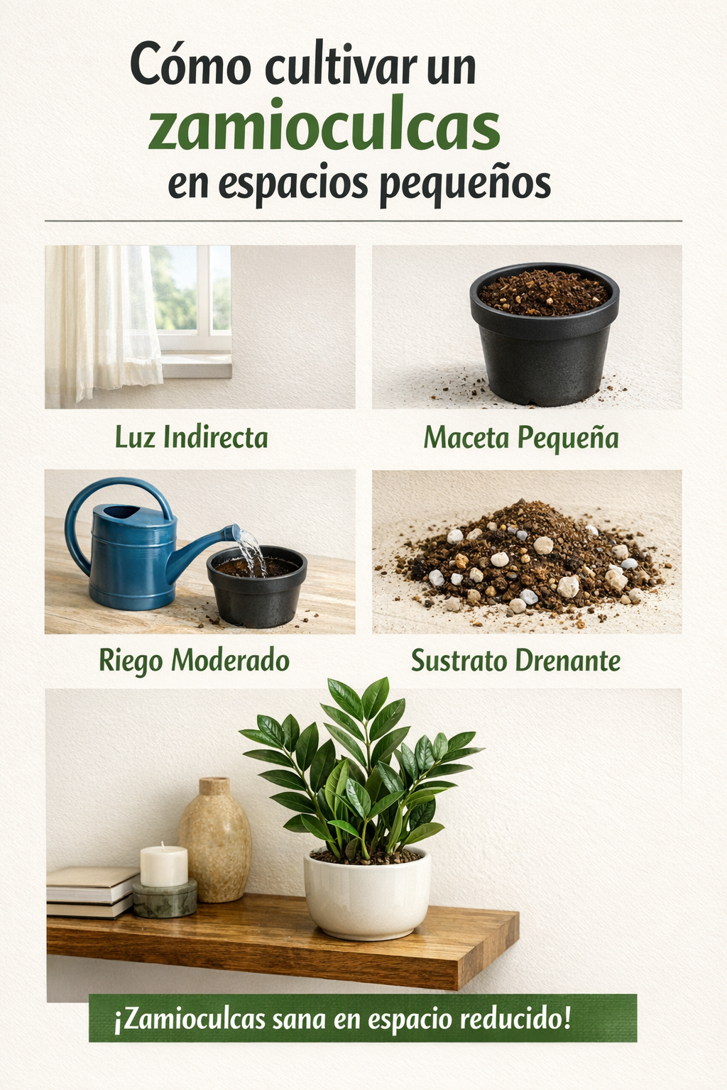 Cómo cultivar un zamioculcas en espacios pequeños