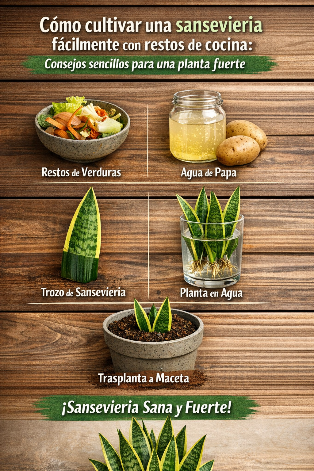 Cómo cultivar una sansevieria fácilmente con restos de cocina: consejos sencillos para una planta fuerte