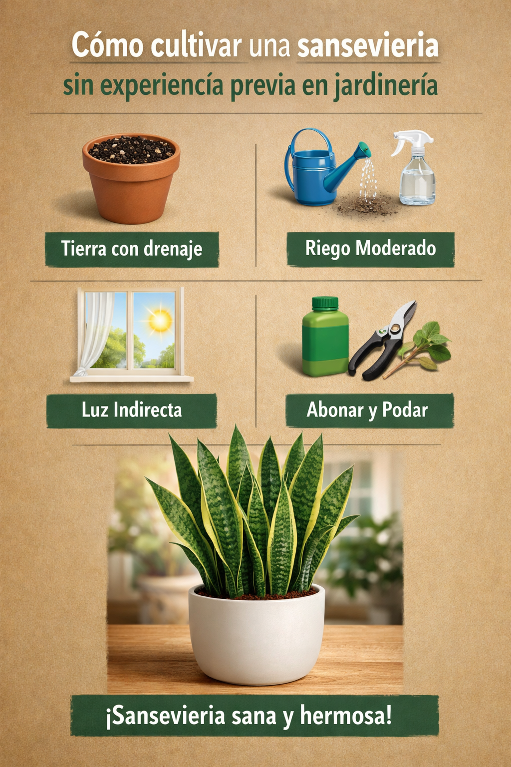 Cómo cultivar una sansevieria sin experiencia previa en jardinería