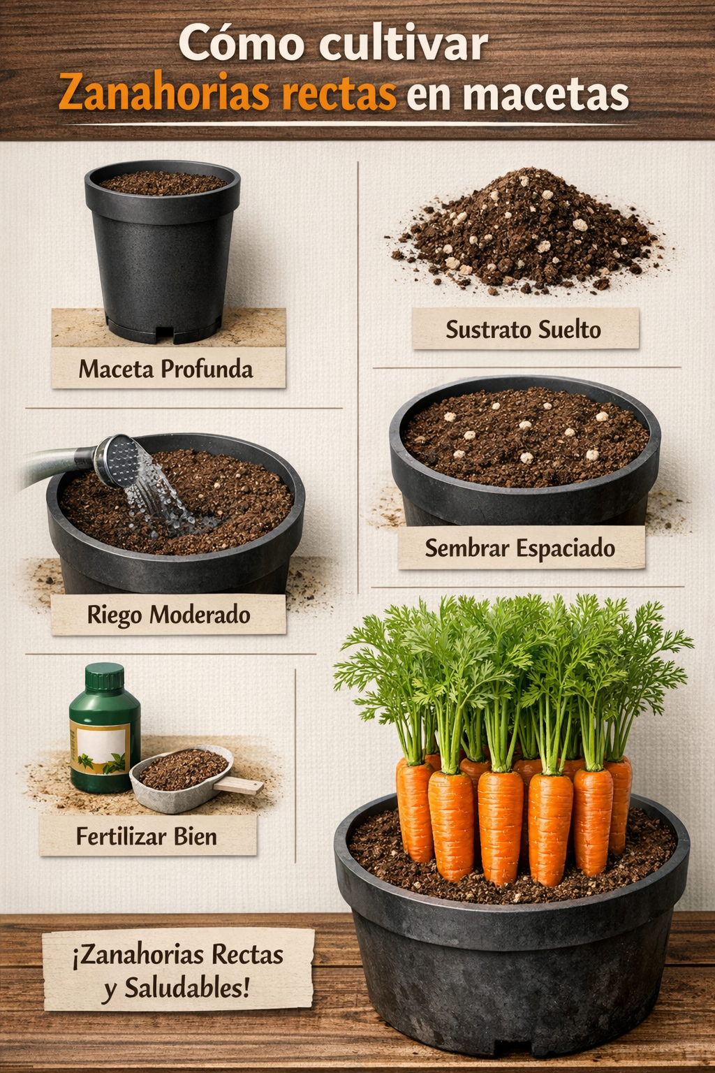Cómo cultivar zanahorias rectas en macetas