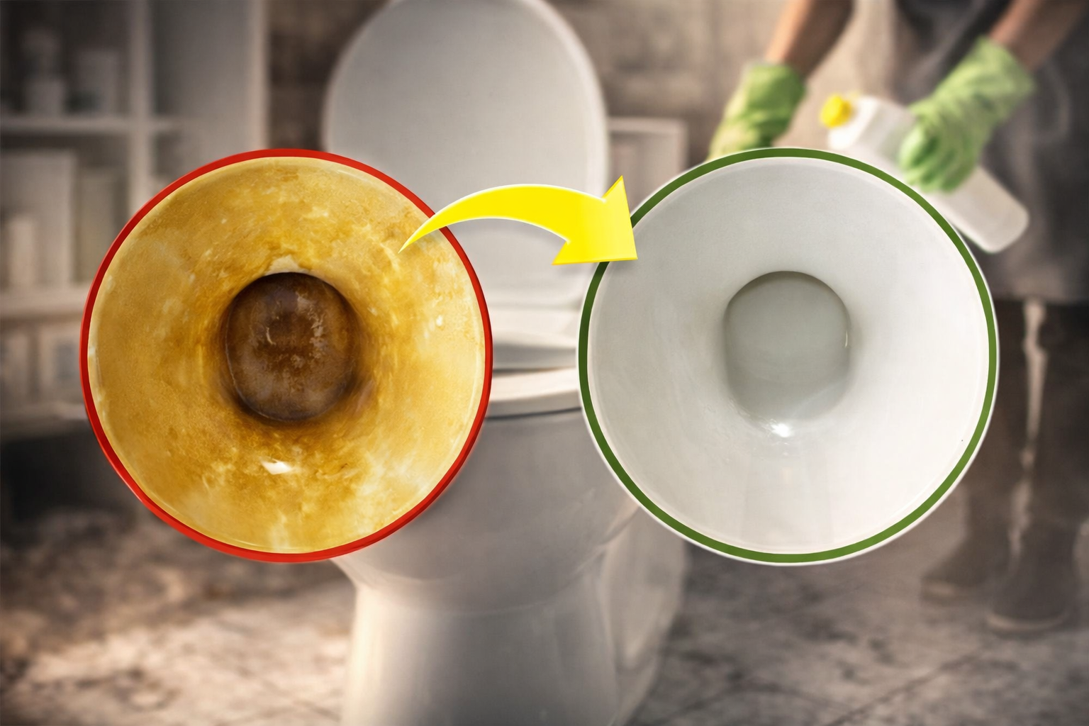 Cómo eliminar las manchas amarillas del fondo del inodoro en un solo paso para dejarlas relucientes