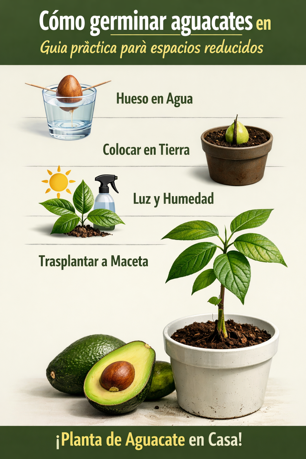 Cómo germinar aguacates en casa: guía práctica para espacios reducidos