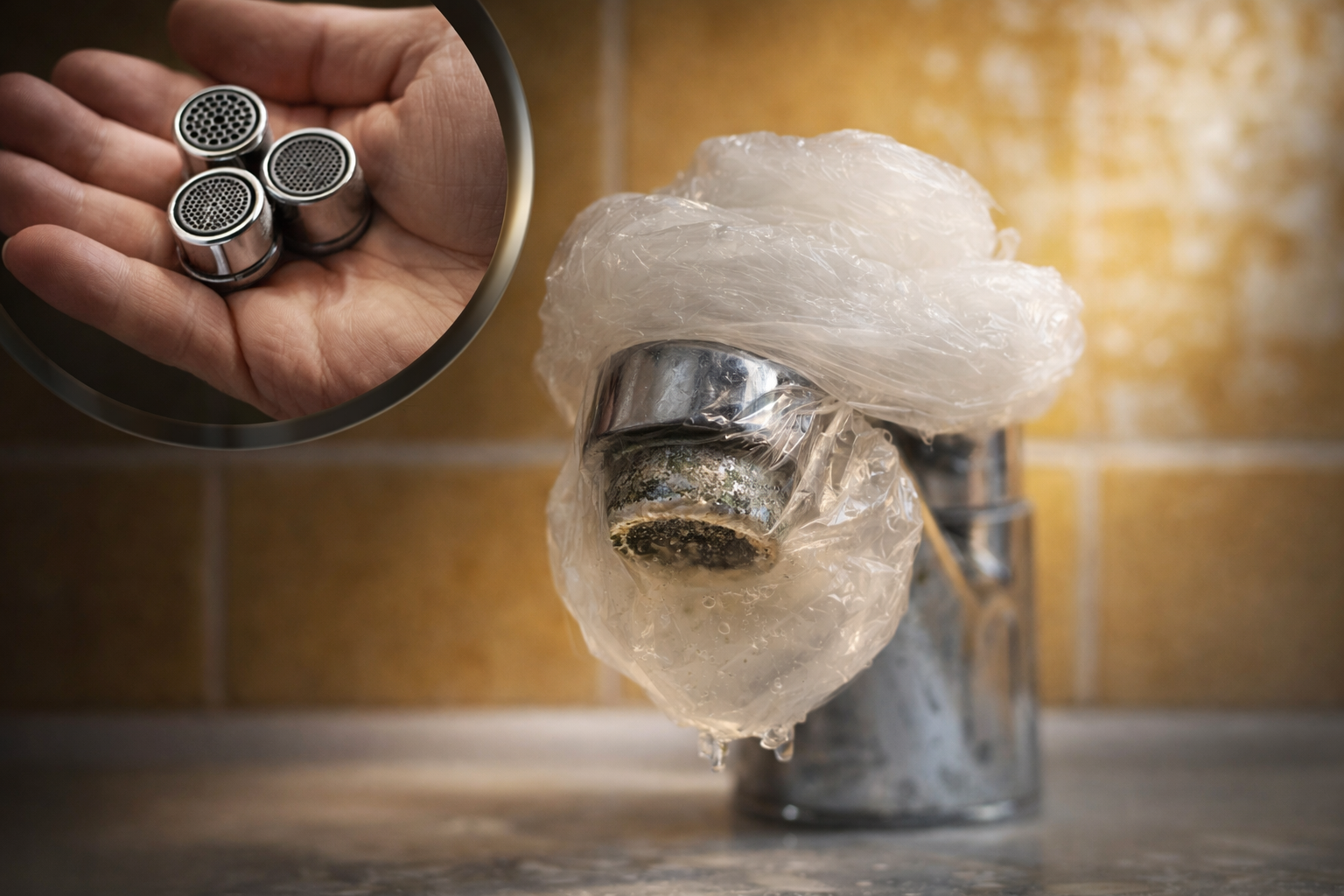 Cómo limpiar el filtro del grifo y eliminar la cal: usa una bolsa de plástico y quedará como nuevo