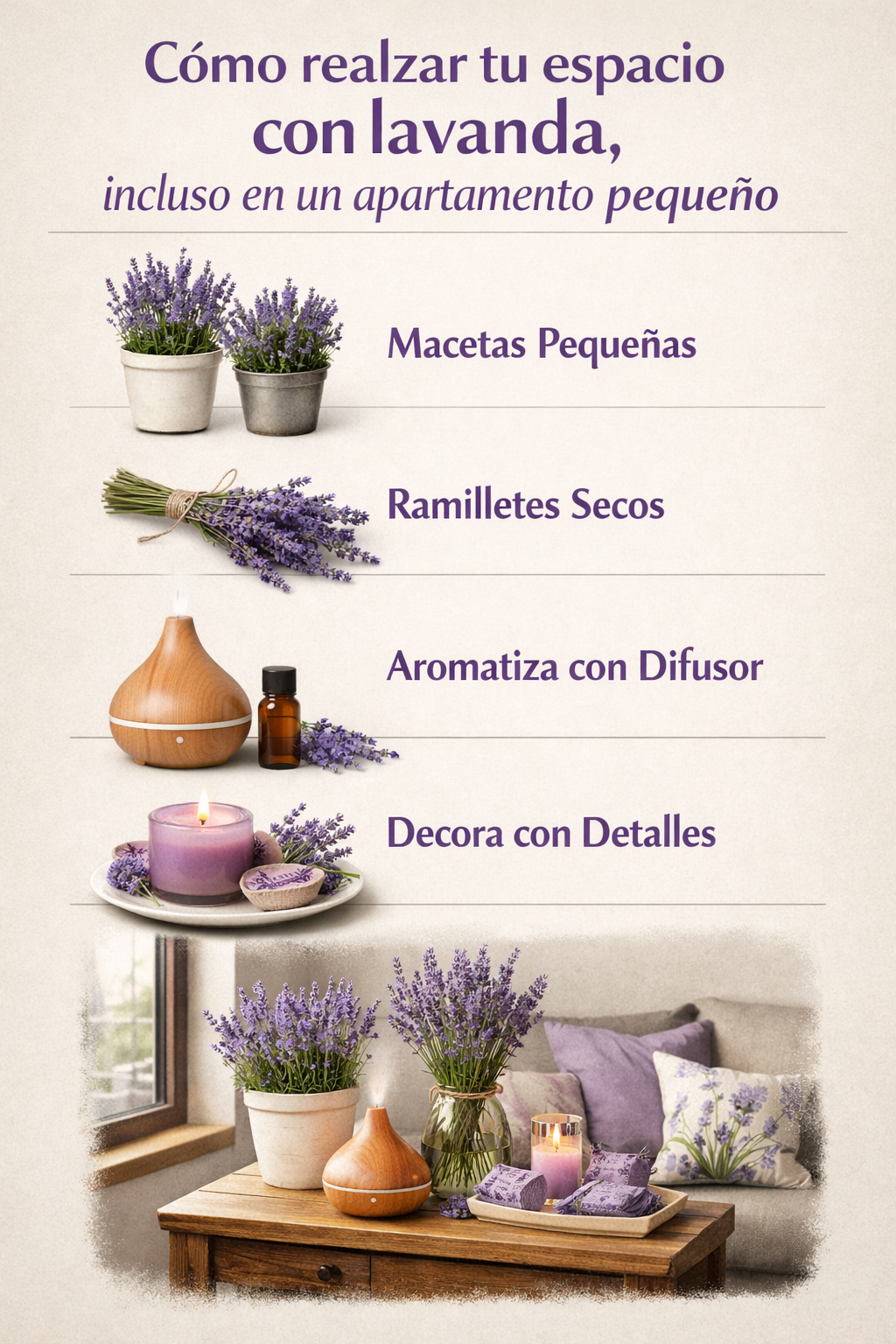 Cómo realzar tu espacio con lavanda, incluso en un apartamento pequeño