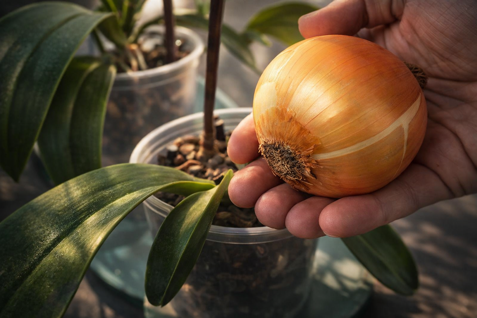 Con solo una cebolla, la orquídea florece sin parar todo el año