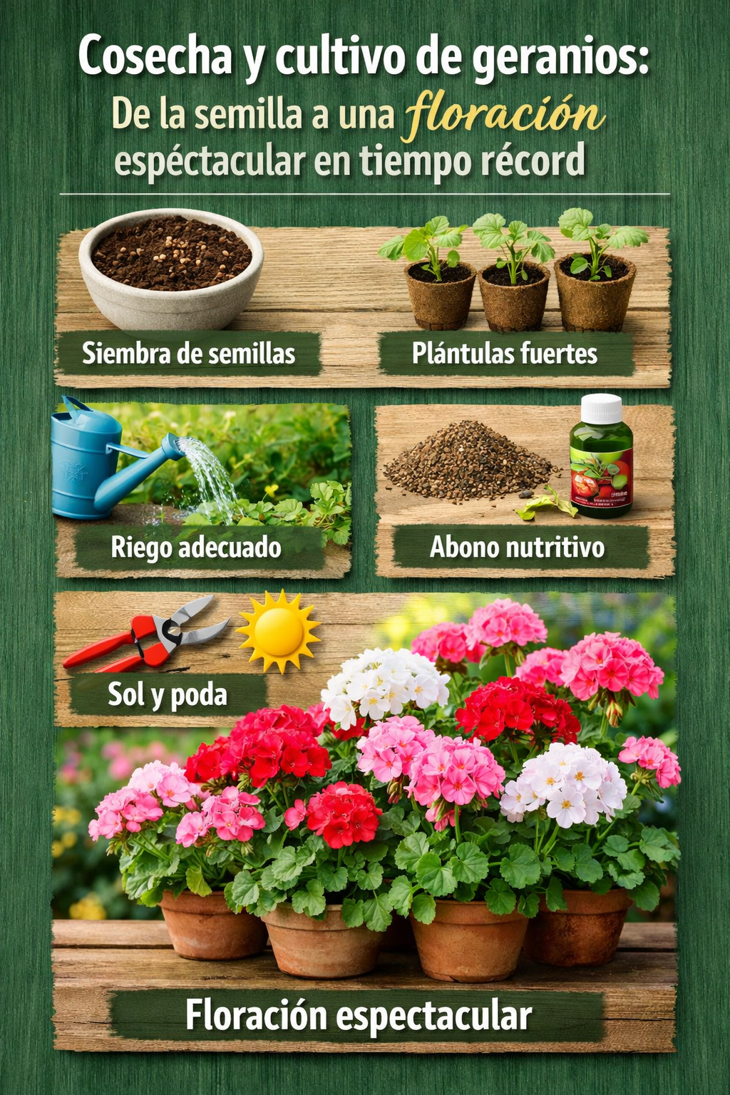 Cosecha y cultivo de geranios: de la semilla a una floración espectacular en tiempo récord