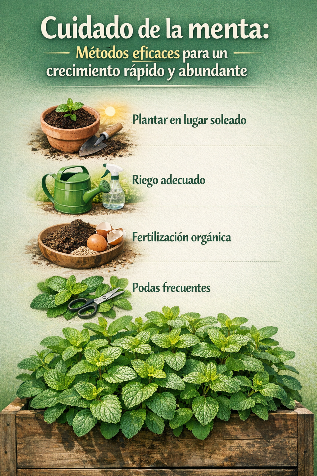 Cuidado de la menta: métodos eficaces para un crecimiento rápido y abundante