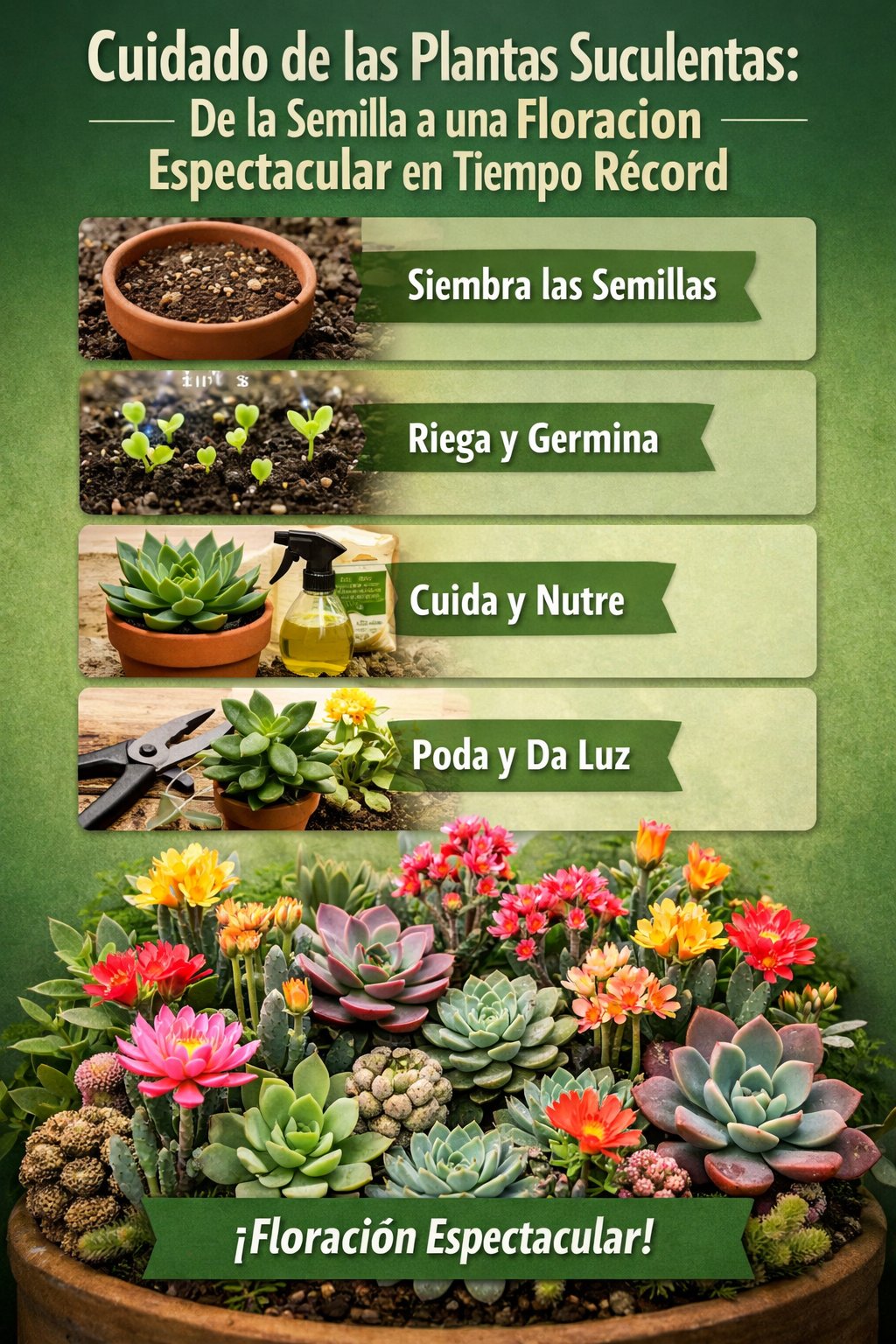 Cuidado de las Plantas Suculentas: De la Semilla a una Floración Espectacular en Tiempo Récord