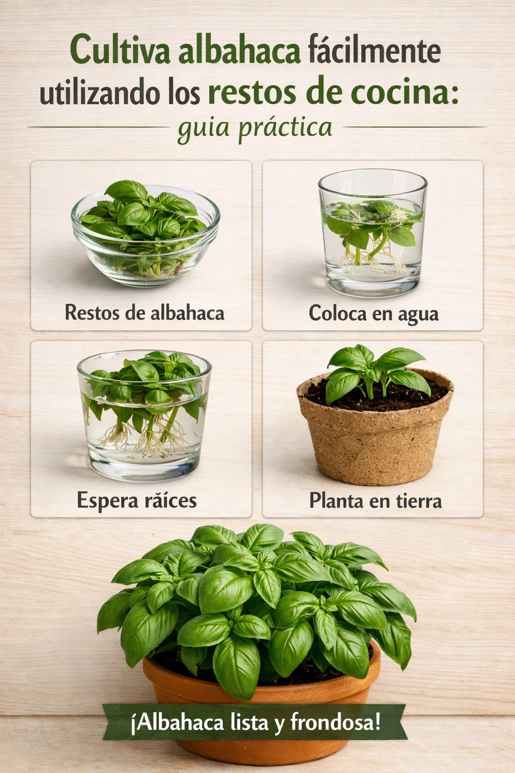 Cultiva albahaca fácilmente utilizando los restos de cocina: guía práctica