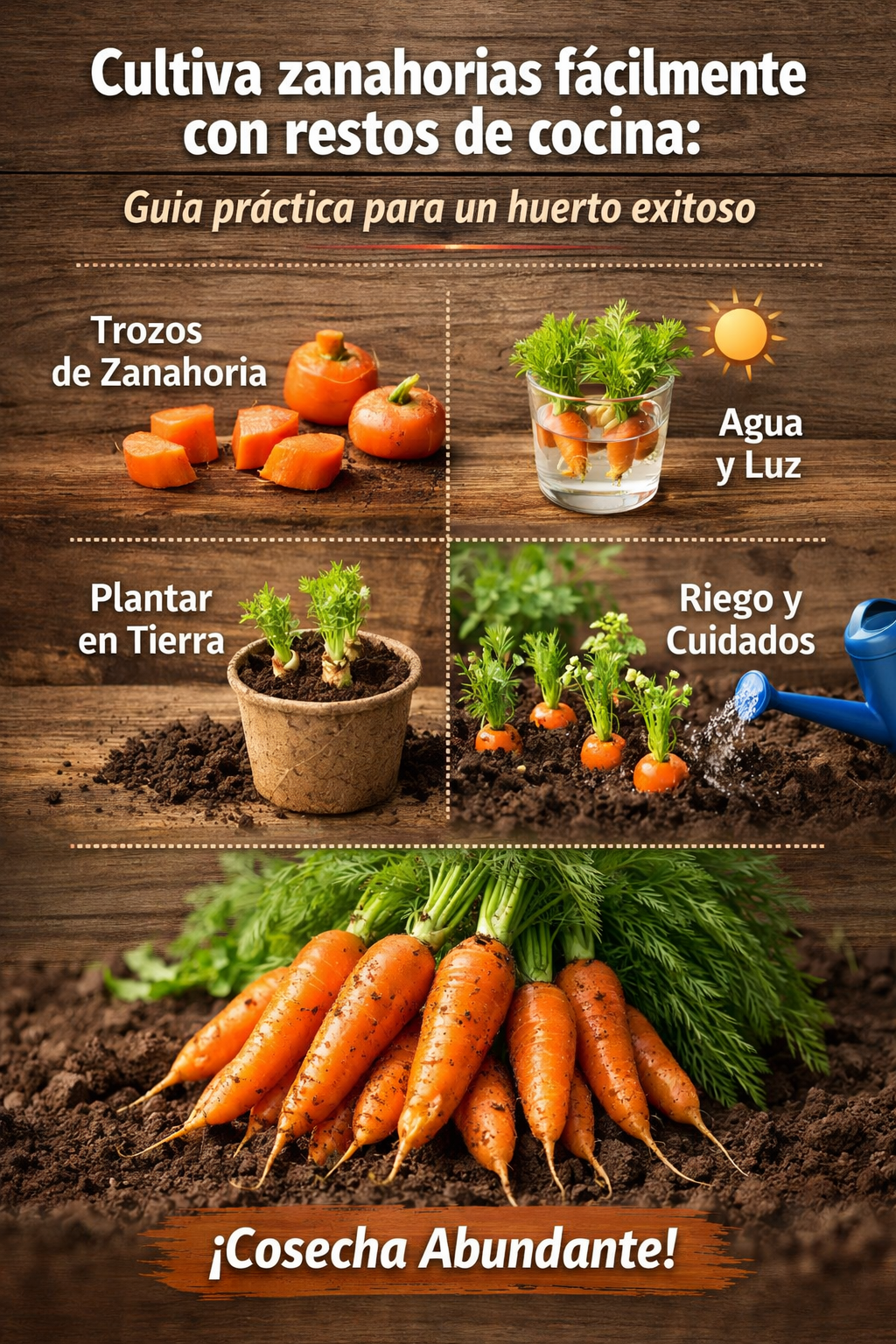 Cultiva zanahorias fácilmente con restos de cocina: guía práctica para un huerto exitoso