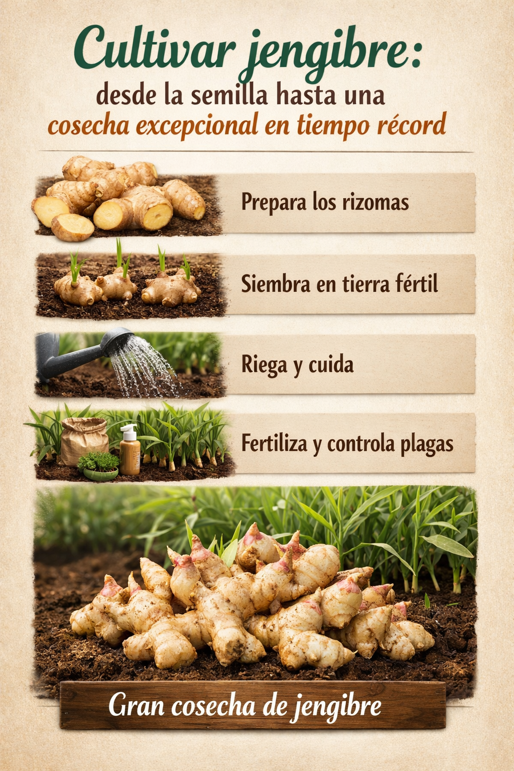 Cultivar jengibre: desde la semilla hasta una cosecha excepcional en tiempo récord