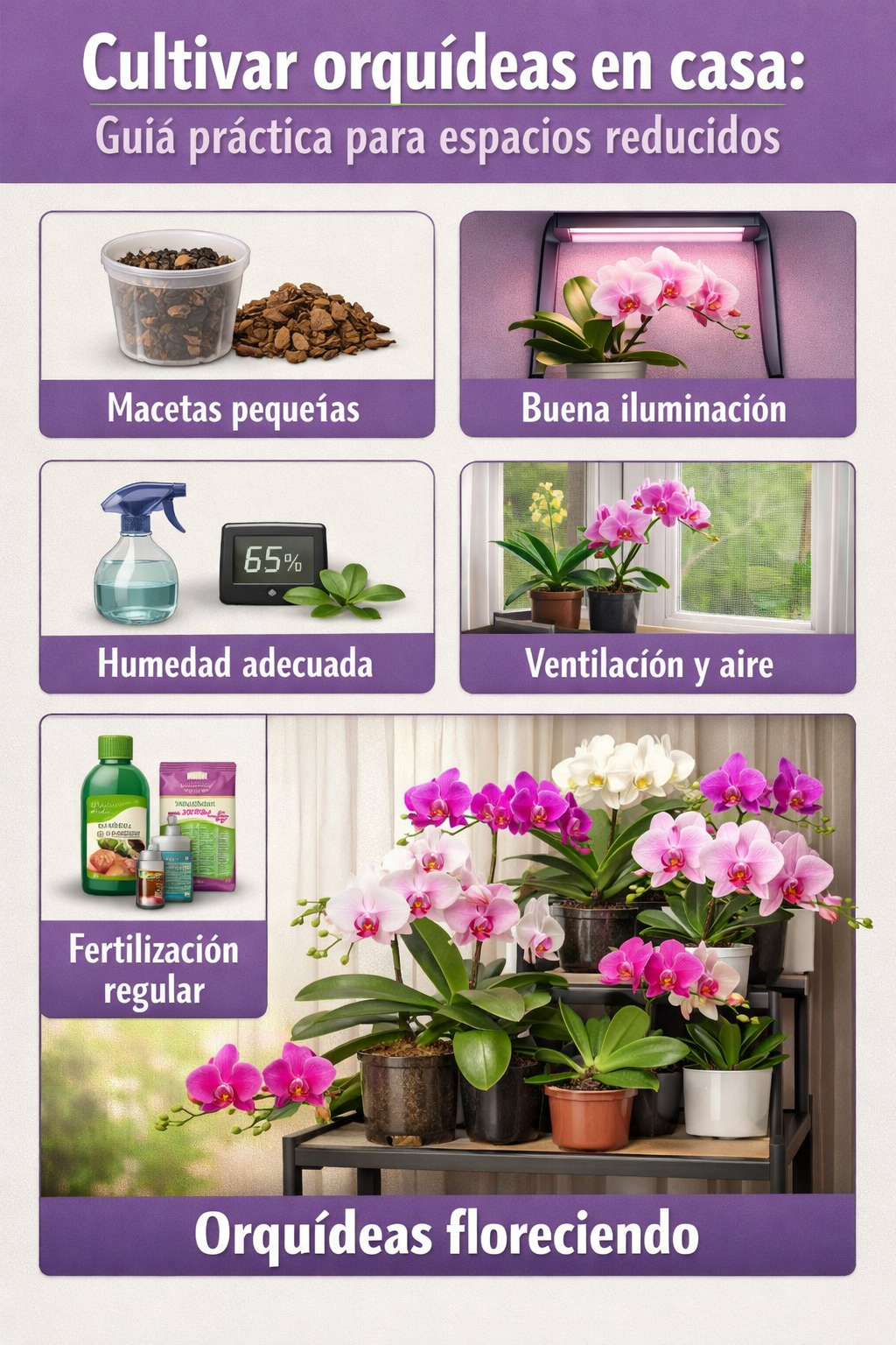 Cultivar orquídeas en casa: guía práctica para espacios reducidos