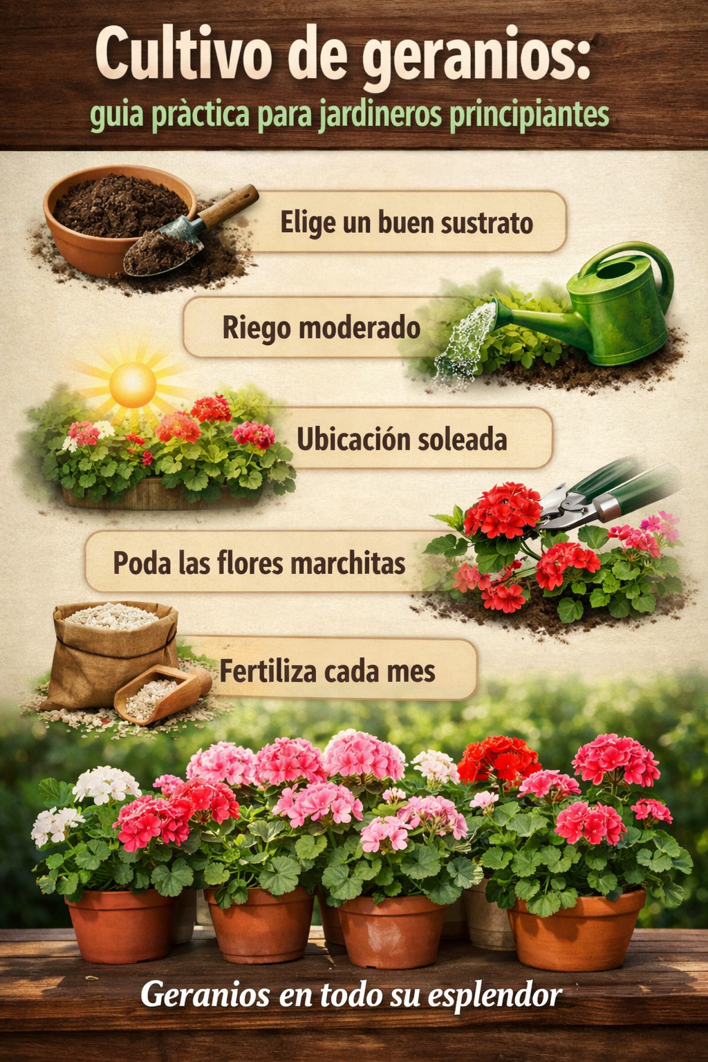 Cultivo de geranios: guía práctica para jardineros principiantes