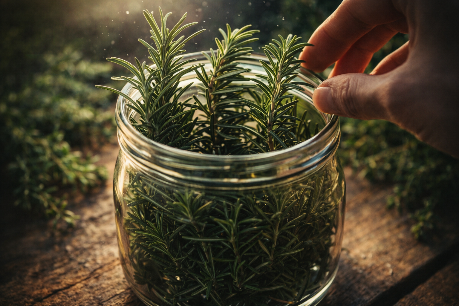 El truco de los tres ramitas de romero en un frasco: por qué y cómo aplicarlo
