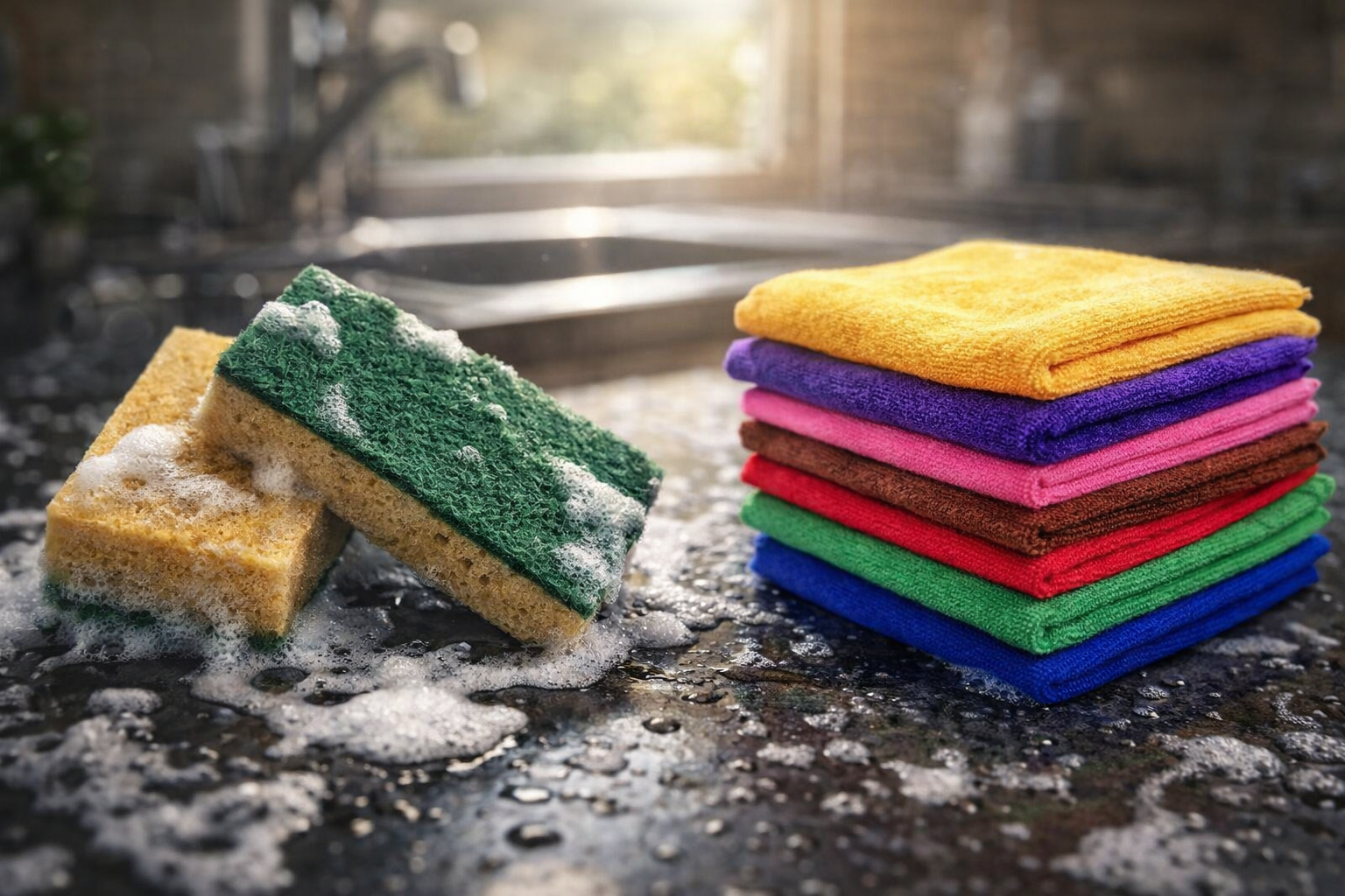 Esponjas y trapos de microfibra: mi método para eliminar olores y desinfectarlos