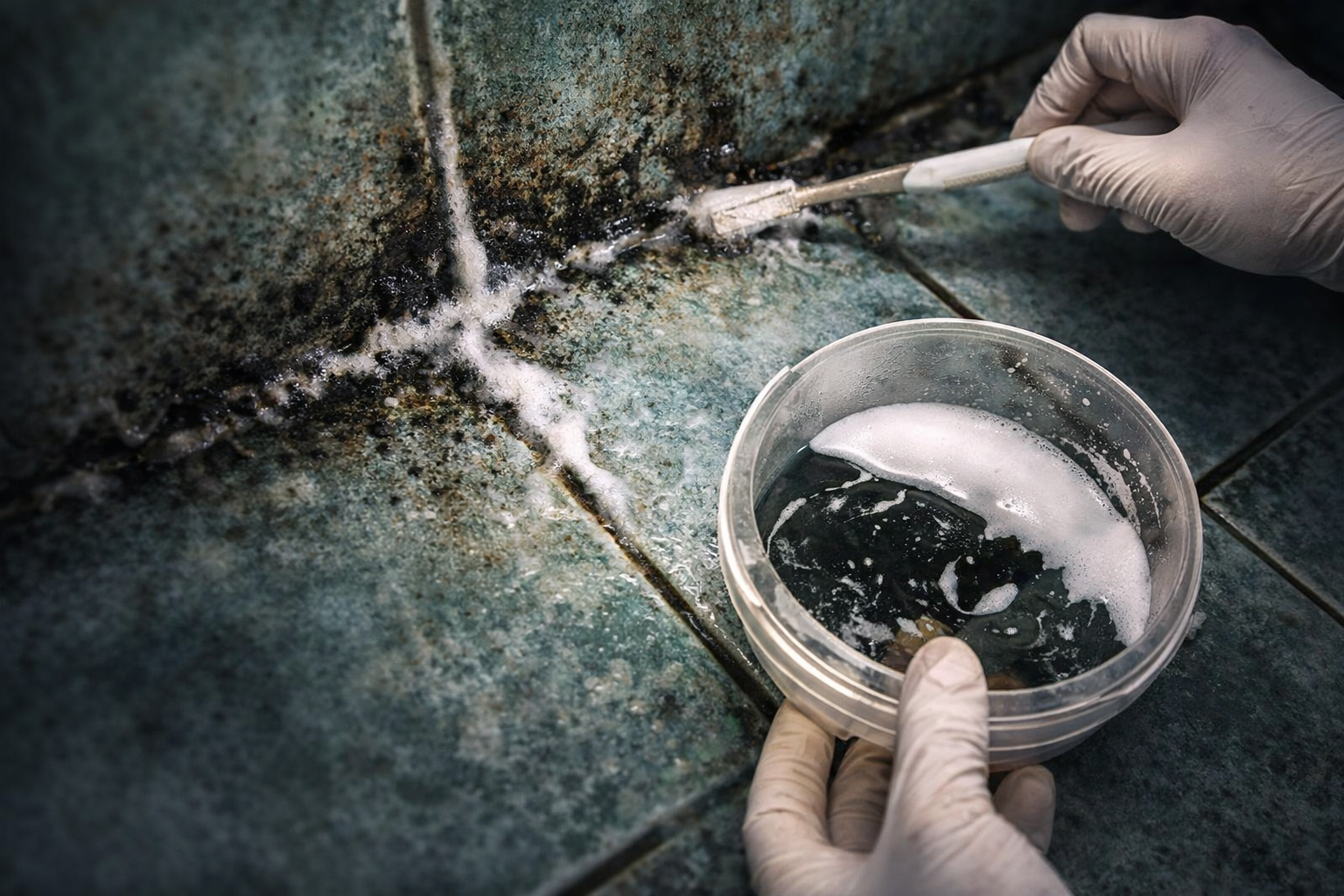 Este compuesto natural devolverá el blanco a las juntas negras entre azulejos