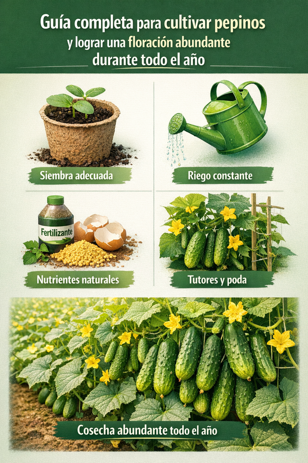 Guía completa para cultivar pepinos y lograr una floración abundante durante todo el año