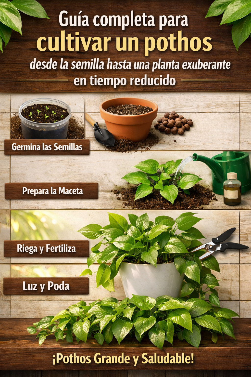 Guía completa para cultivar un pothos desde la semilla hasta una planta exuberante en tiempo reducido