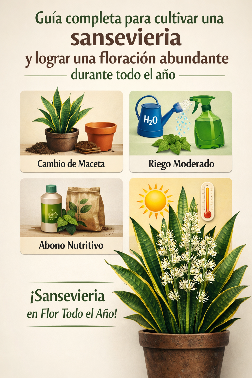 Guía completa para cultivar una sansevieria y lograr una floración abundante durante todo el año