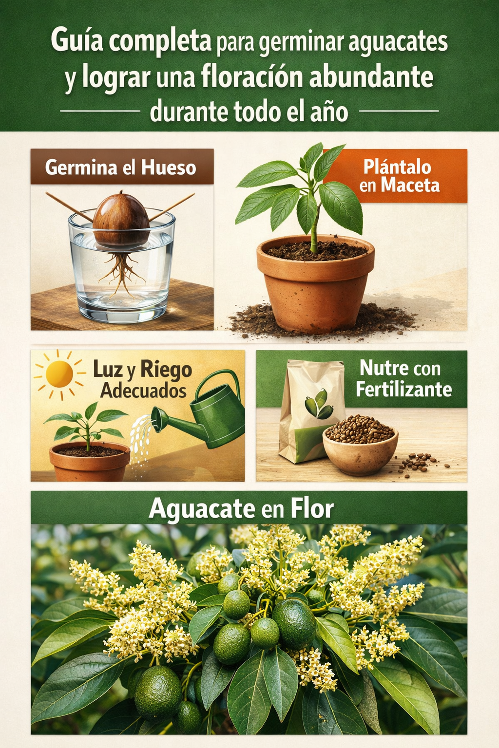 Guía completa para germinar aguacates y lograr una floración abundante durante todo el año