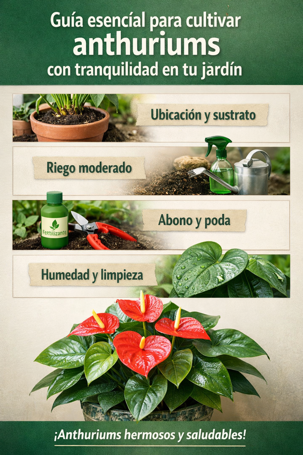Guía esencial para cultivar anthuriums con tranquilidad en tu jardín