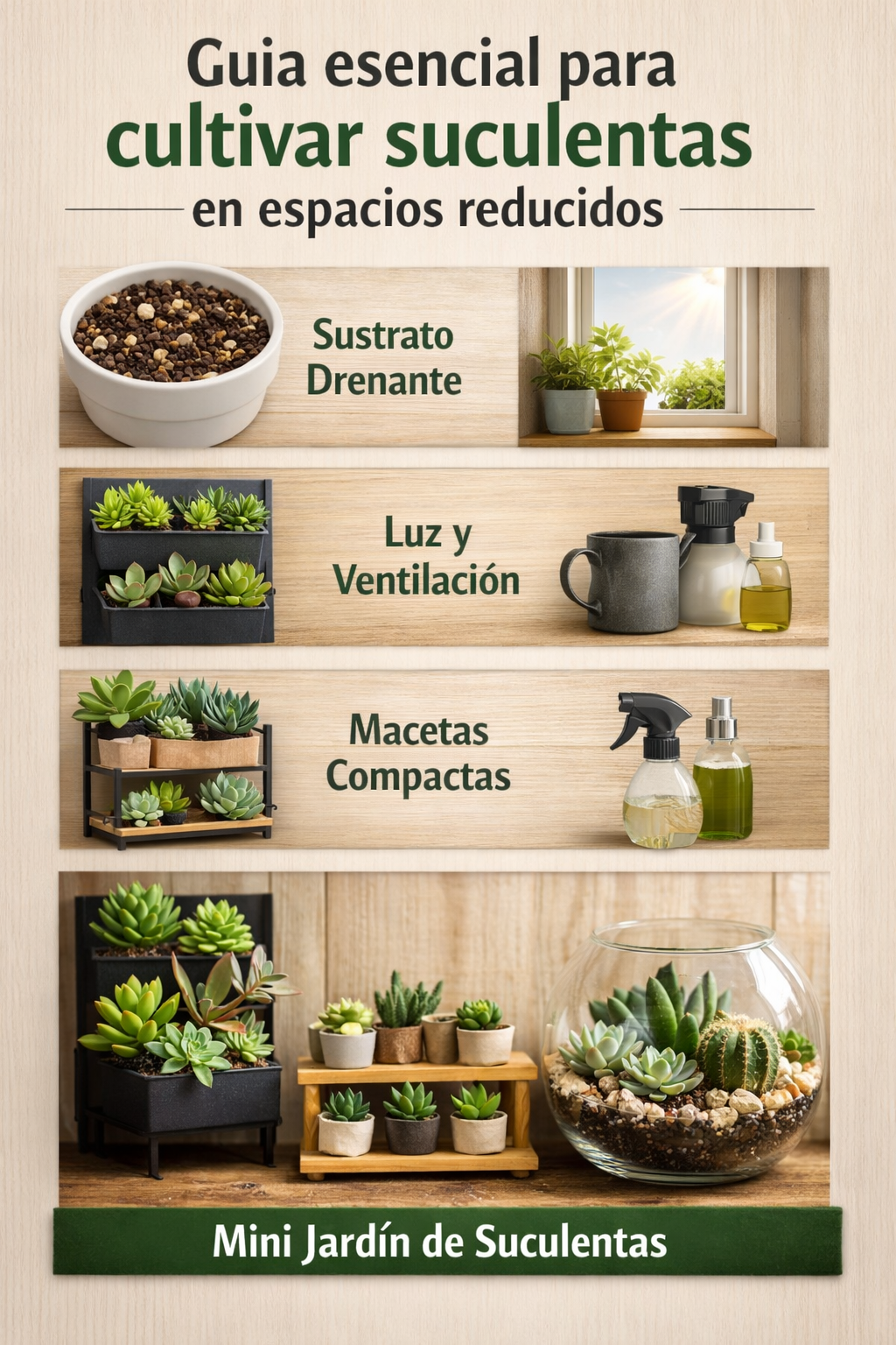 Guía esencial para cultivar suculentas en espacios reducidos