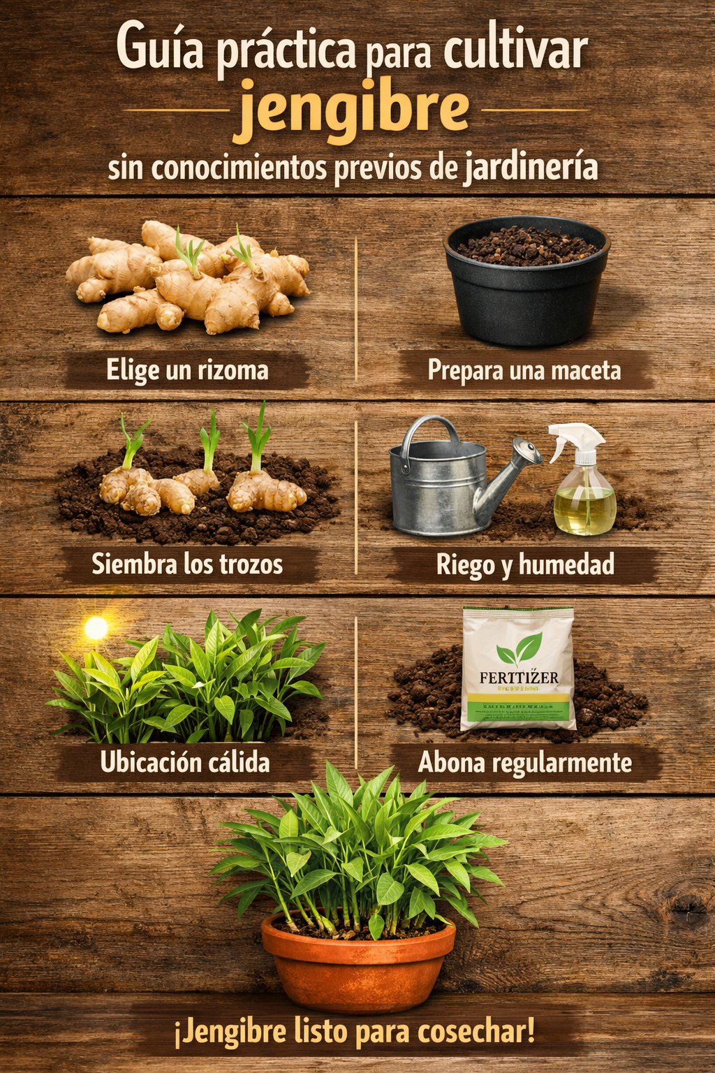 Guía práctica para cultivar jengibre sin conocimientos previos de jardinería
