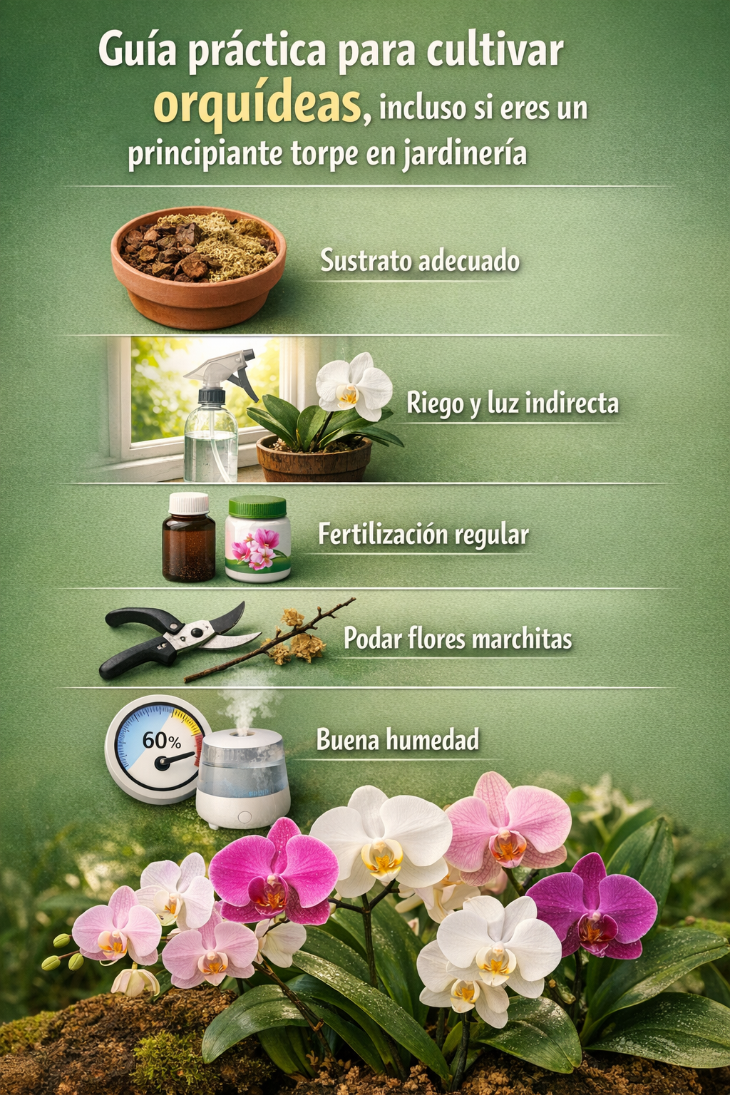 Guía práctica para cultivar orquídeas, incluso si eres un principiante torpe en jardinería
