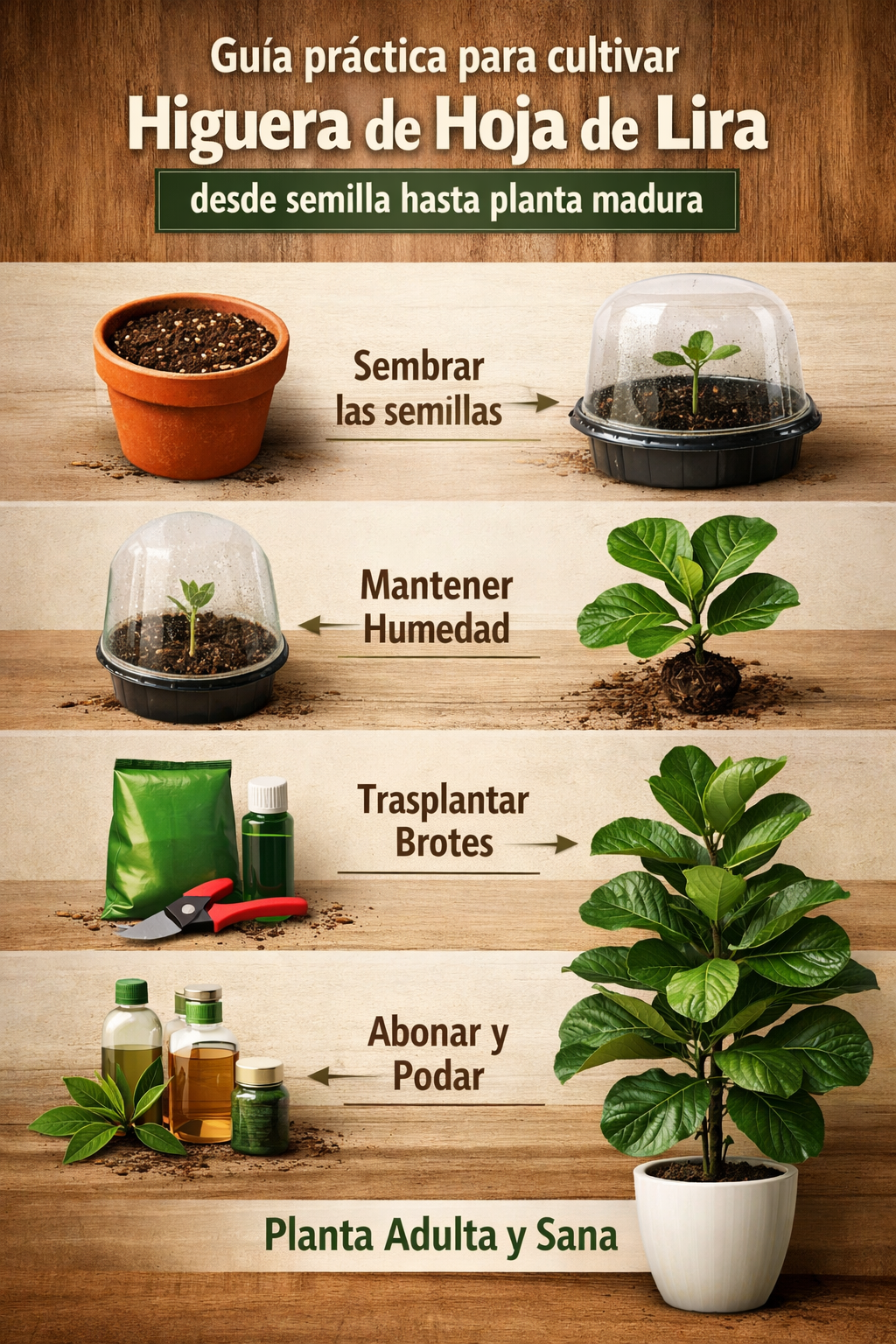 Guía práctica para cultivar rápidamente un higuera de hoja de lira desde semilla hasta planta madura